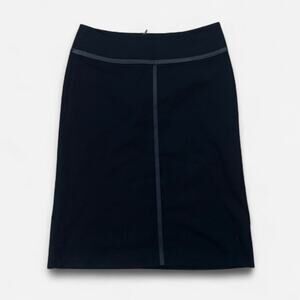 Bebe Vintage 90s Y2K Office Siren Above Knee Skirt Leather Trim